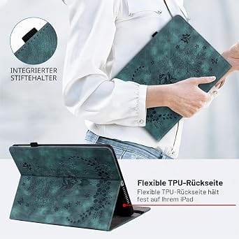 Case for Samsung Galaxy S10 Lite / S10 FE 10.9 Inch 2025 / S9 FE 10.9 Inch 2023 / S9 11 Inch 2023 with S Pen Holder Stand Function Multi-Angle PU Leather Protective Case Green