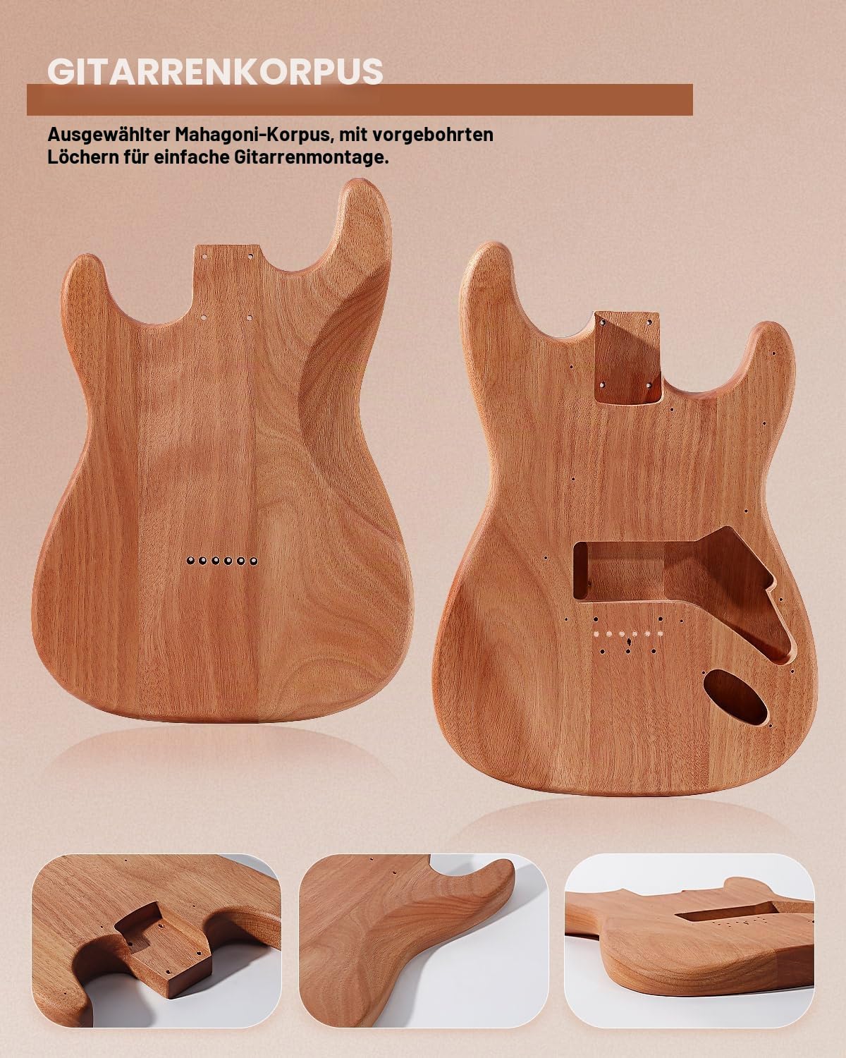 Leo Jaymz DIY Gitarren-Kits ST TD Style Mahagoni Korpus Ahornhals Lorbeerholz Griffbrett (ST TD)