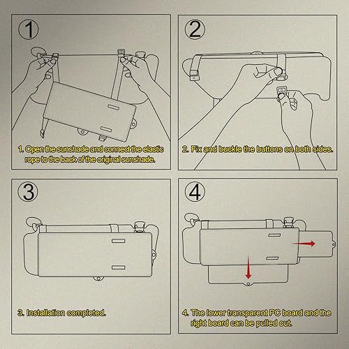 Miniatura 4 de Extensión de visera solar para automóvil, extensor de visera universal, visera ajustable para automóvil, visera antirreflejo, extensión de visera