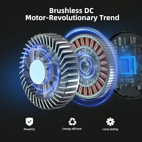 Miniatura 7 de Ventilador de piso de 14 pulgadas, funciona con pilas, ventilador recargable de alta velocidad, ventilador portátil de hoja de metal inalámbrico