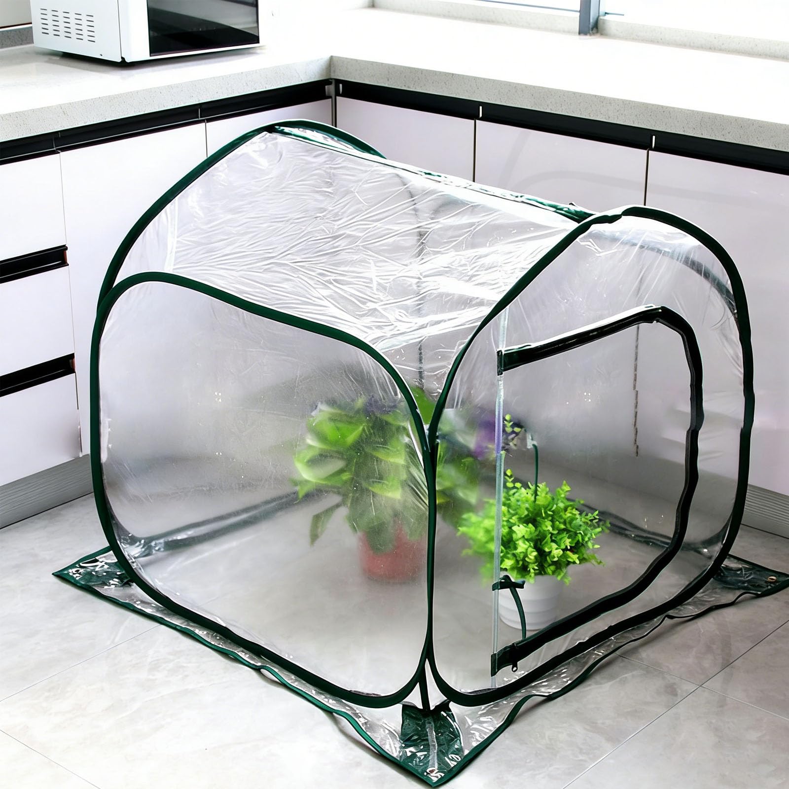Cubierta protectora de observación de PVC transparente para plantas de jardín que permite el crecimiento sin abrirse, proporcionando protección durante todo el día de montaje rápido para