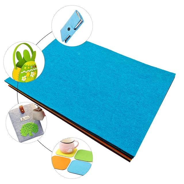 Foto 5 de 8 de Jtnohx Fieltro Rígido, Hojas de Fieltro para Artesanía de 2mm,8 piezas Cuadrados de Tela de Fieltro…