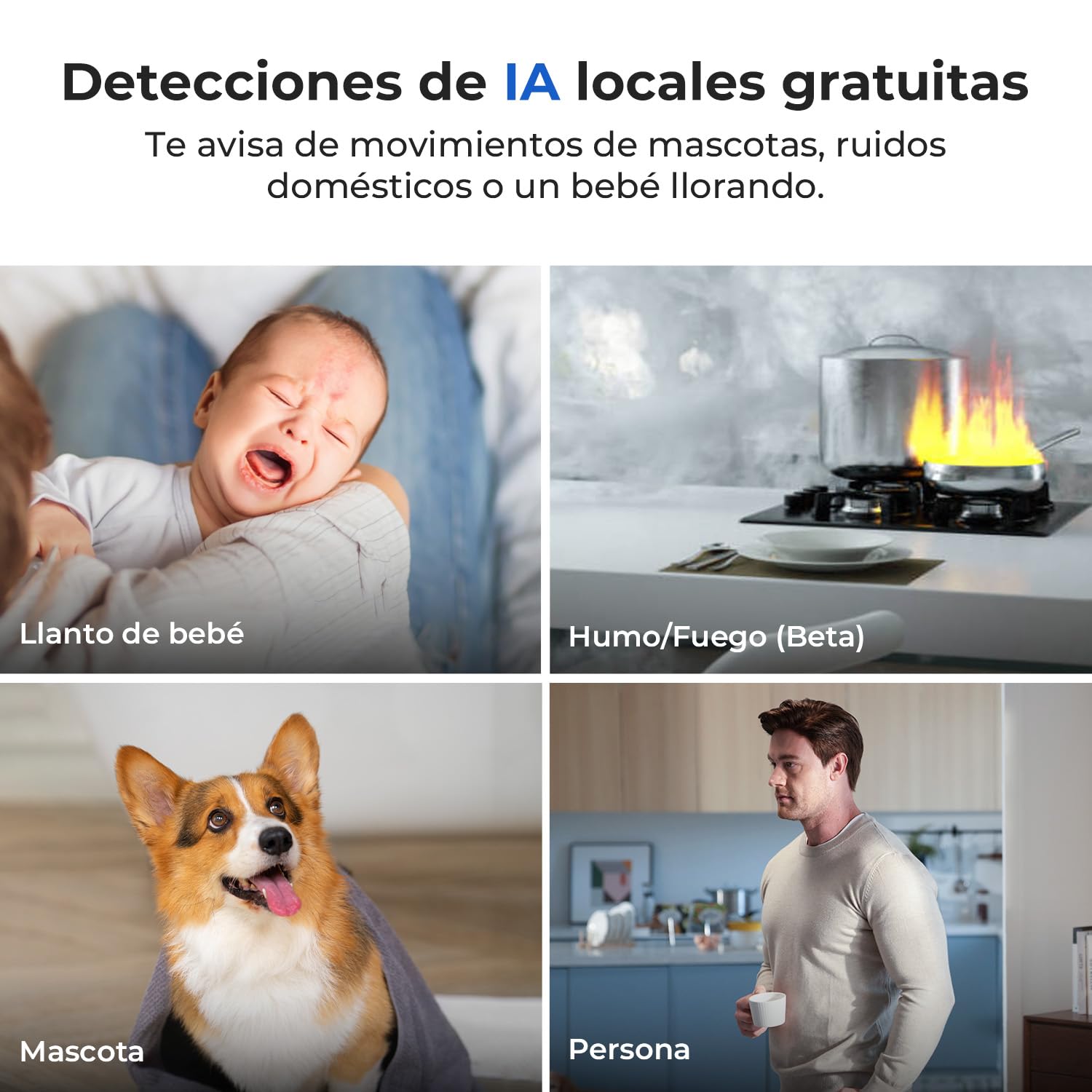 IMILAB 4K 8MP Cámara Interior, Cámara Vigilancia 360° para Mascotas/Bebés/Hogar, Compatible con Xiaomi Home App, WiFi 5G/2.4G Cám, Seguimiento Inteligente, Audio Bidireccional, Sin Suscripción(C40)