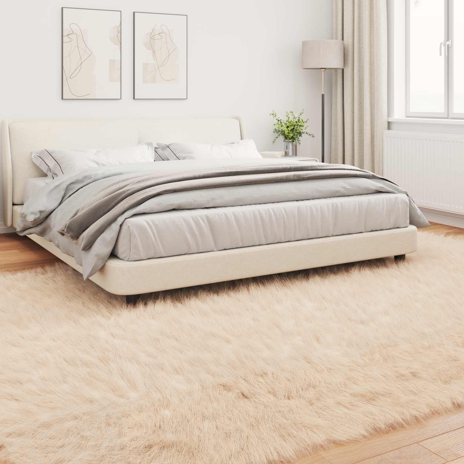Tafalla - Alfombra de piel de oveja sintética (200 x 280 cm, 6 cm, poliéster suave, diseño moderno, duradera y cálida)