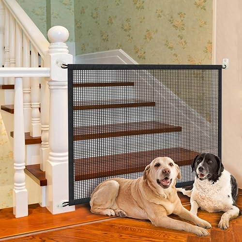 Miniatura 4 de Puerta para perros para escaleras Puertas para mascotas para la casa Puerta de malla para perros para puertas, escaleras, seguridad interior de 29