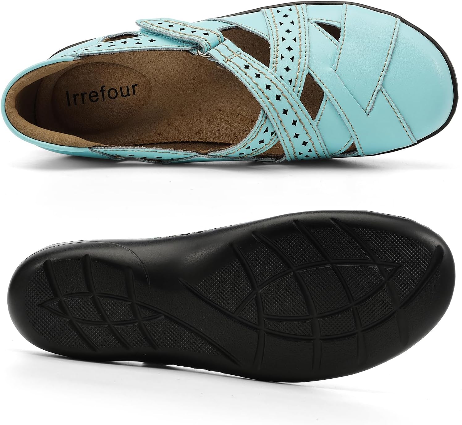 Irrefour Women's Classic Genuine Leather Casual Loafer Cute Slip-On Fashion Closed Toe Flat Sandal Comfy Work Sandal Everyday Walking Shoe - Image 7