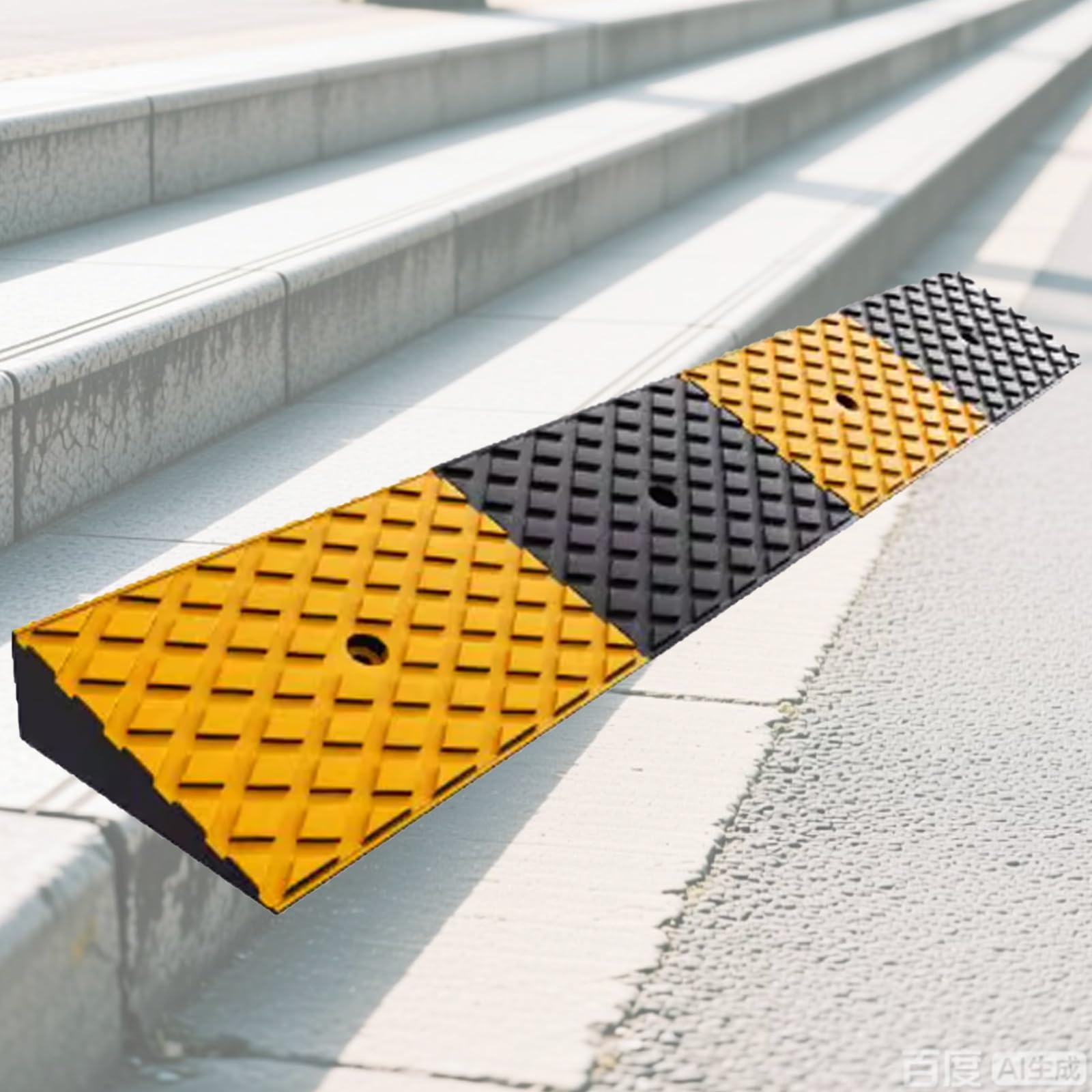 KRXSOBNV Threshold ramp, Rubber Car Ramp with Non-Slip Three-Dimensional Deep Grid for Trucks, Carts, Forklifts, Motorcycles(3cm)