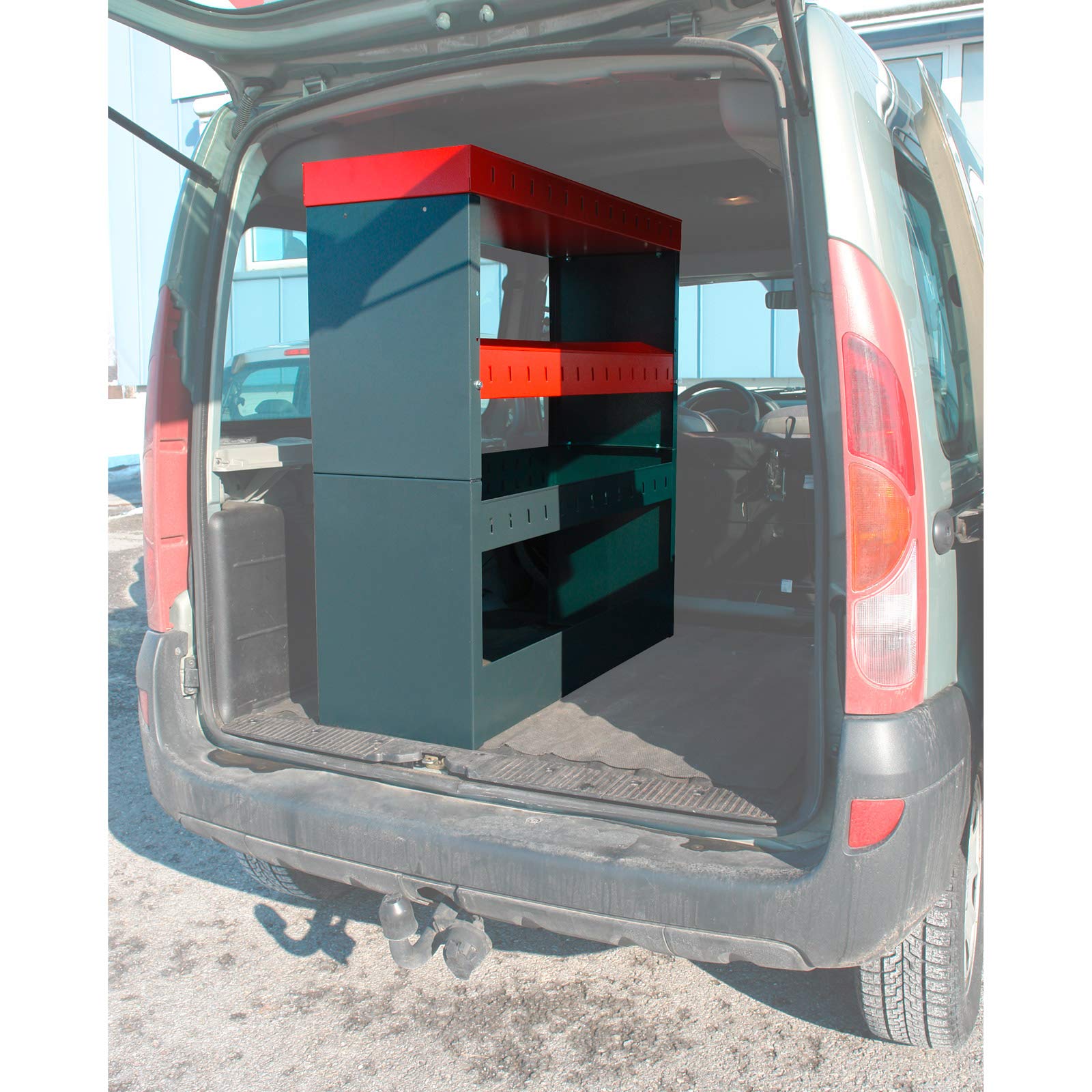 DEMA Fahrzeugregal Schütte Kfz-Einbauregal, pulverbeschichtet, höhenverstellbar, flexibel, robust, platzsparend, ideal für Werkstatt, Fahrzeug, Stauraumoptimierung, montagefreundlich