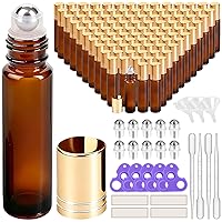 Vista 10 de PrettyCare Paquete de 12 botellas de rodillo de aceite esencial de 0.3 fl oz con bola de rodillo de acero inoxidable – Botellas de vidrio rosa