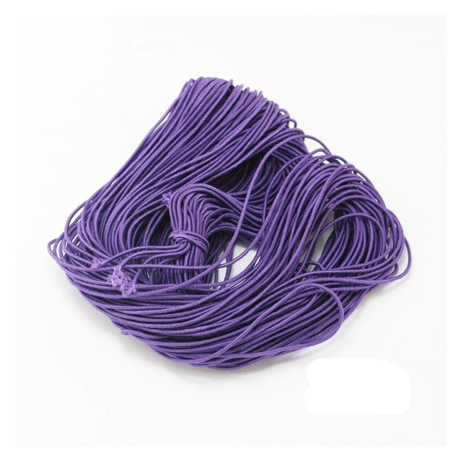 JJESC 25M/lot 1mm 10 Colors Beading Elastic Thread Cord Rope Rubber Band Elastic Stretch Cord DIY Bracelet Sewing Accessories (Color : Purple)