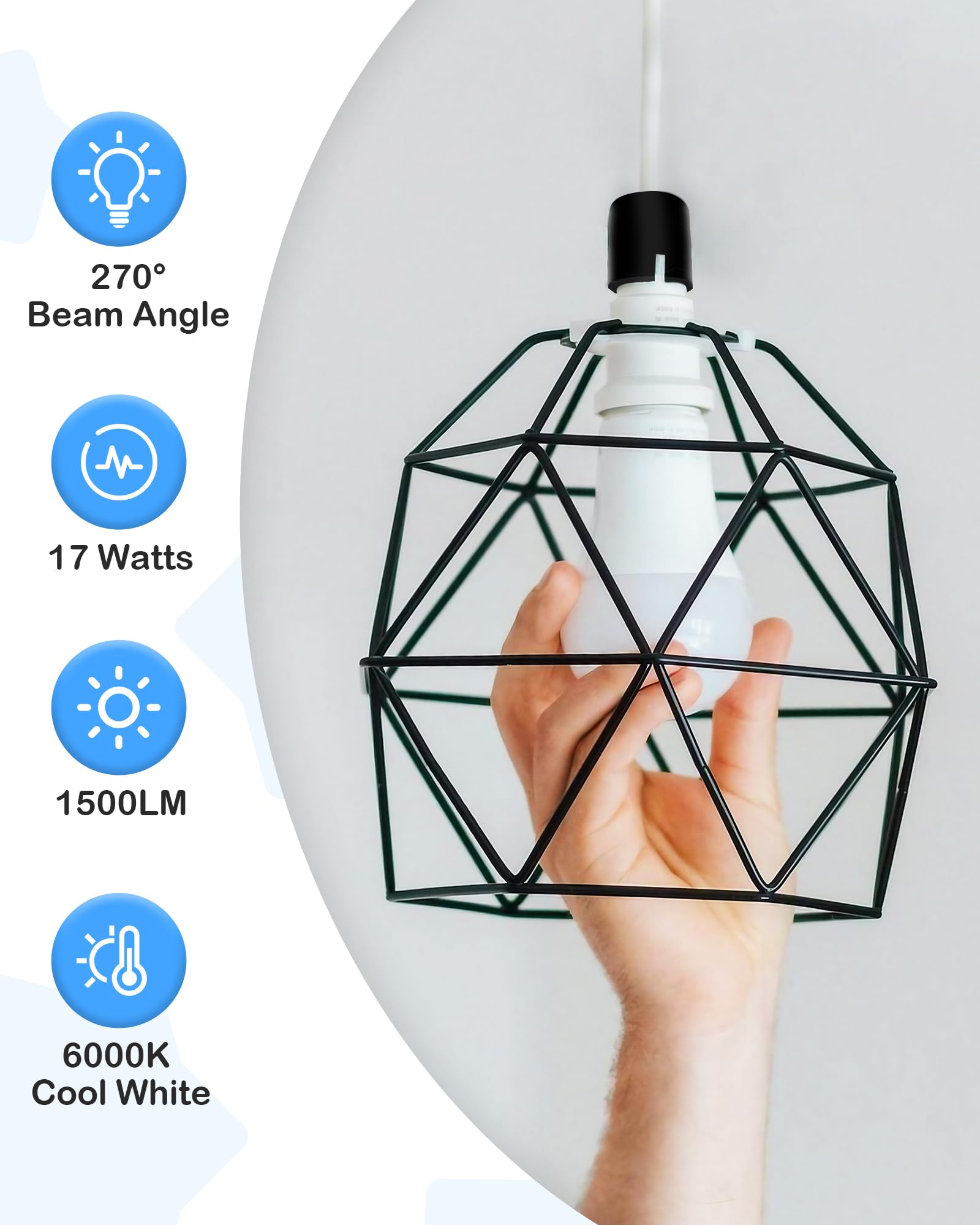 Flaspar 150W Equivalent E27 Screw Bulb, Daylight White 6000K E27 Edison Screw LED Bulb, ES Large Screw Energy Saving Light Bulb, 3Pack - Image 4
