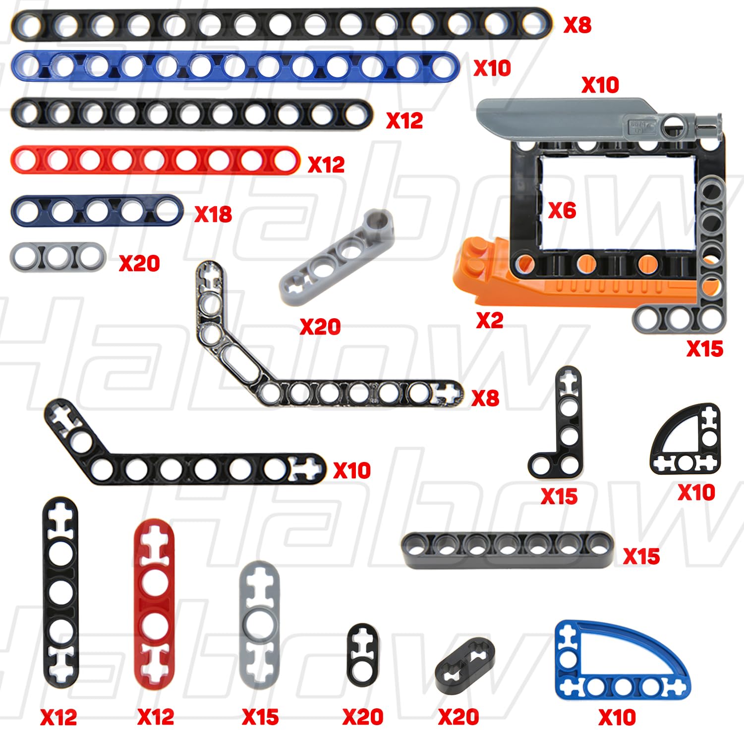 Habow 282pcs Technic-Parts Beam Compatible with Mainstream building block brand - Image 2