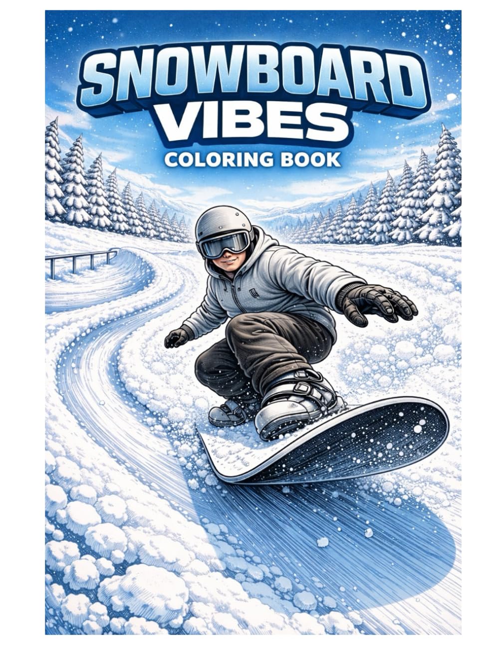 Snowboard Vibes Coloring Book: Dynamic Snowboard Scenes for Kids, Teens, and Adults