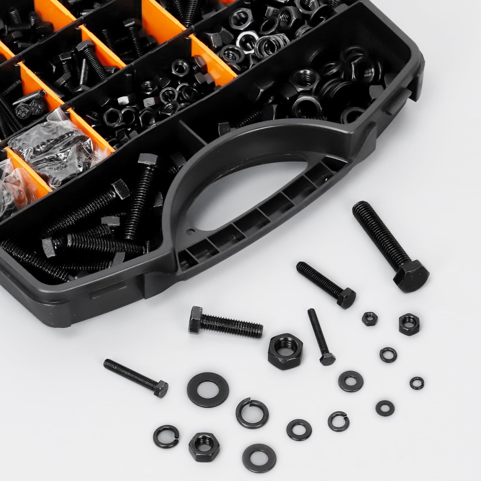 Glarks 1045pcs M4/M5/M6/M8/M10 Grade 8.8 Hex Bolt Screws with Nuts and Washers Set, Includes 259pcs Hex Bolts - Image 4