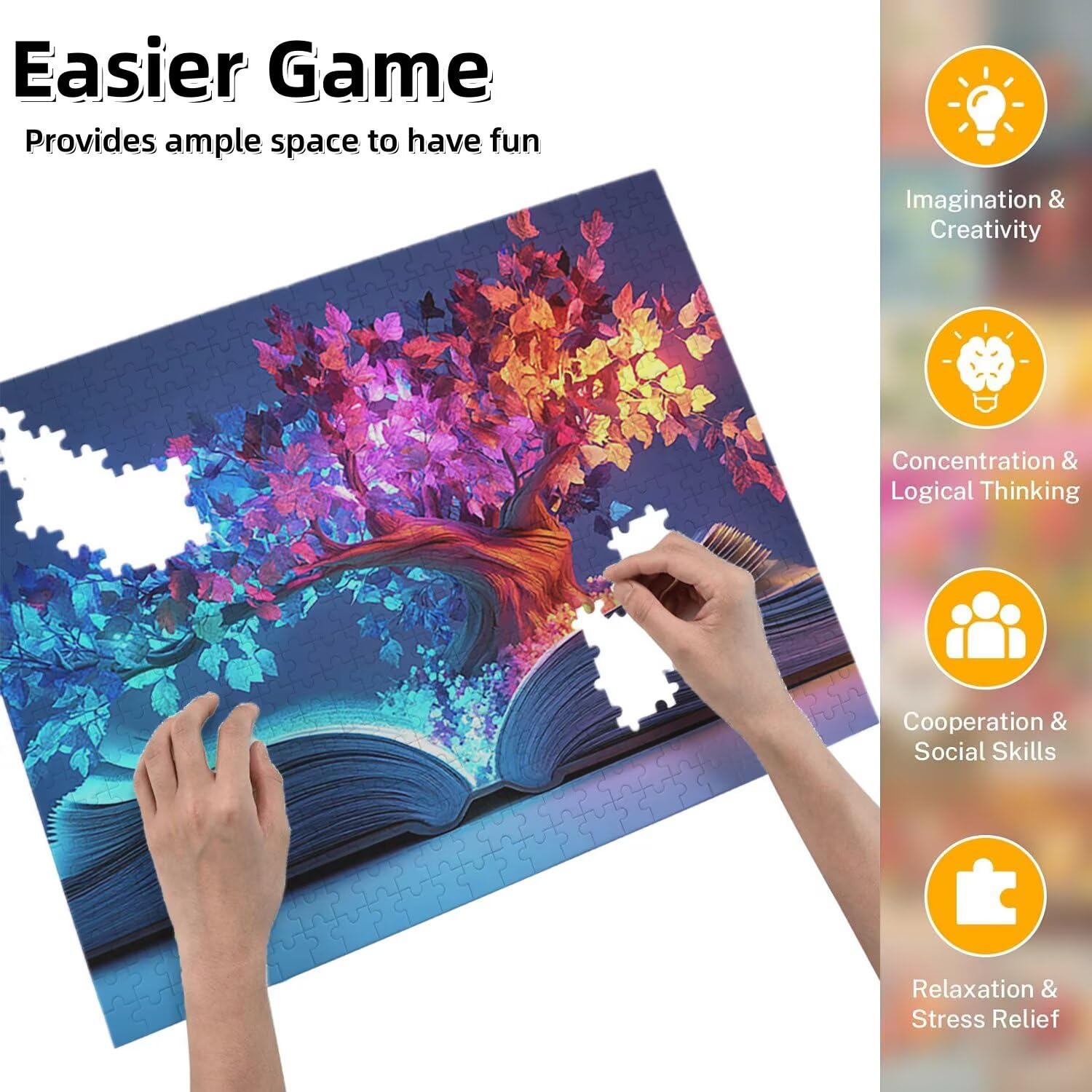 Jigsaw Puzzle, 4000 Pezzi Puzzle Classici, Albero Puzzle Rilassamento Intelligence, Mpossibile Difficile Puzzle Impegnativo per Adulti Puzzle Gioco Familiare, Regalo per Amore Amico Libri fr0-688