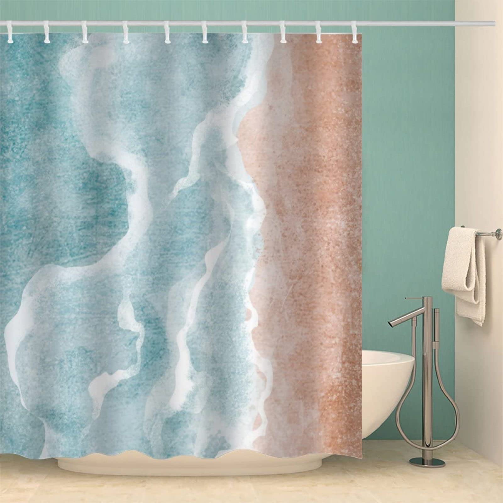 Rideau de douche 120x200 cm Impression numérique Design moderne Tissu polyester imperméable