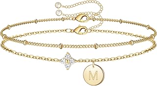 M MOOHAM Initial Bracelets for Women Gifts