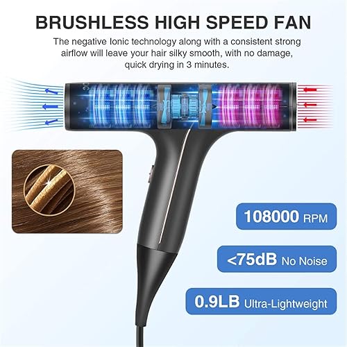 Miniatura 5 de HXNINE Secador de pelo profesional infrarrojo negativo iónico secador de pelo caliente y frío para salón de belleza de pelo eléctrico secador de pelo