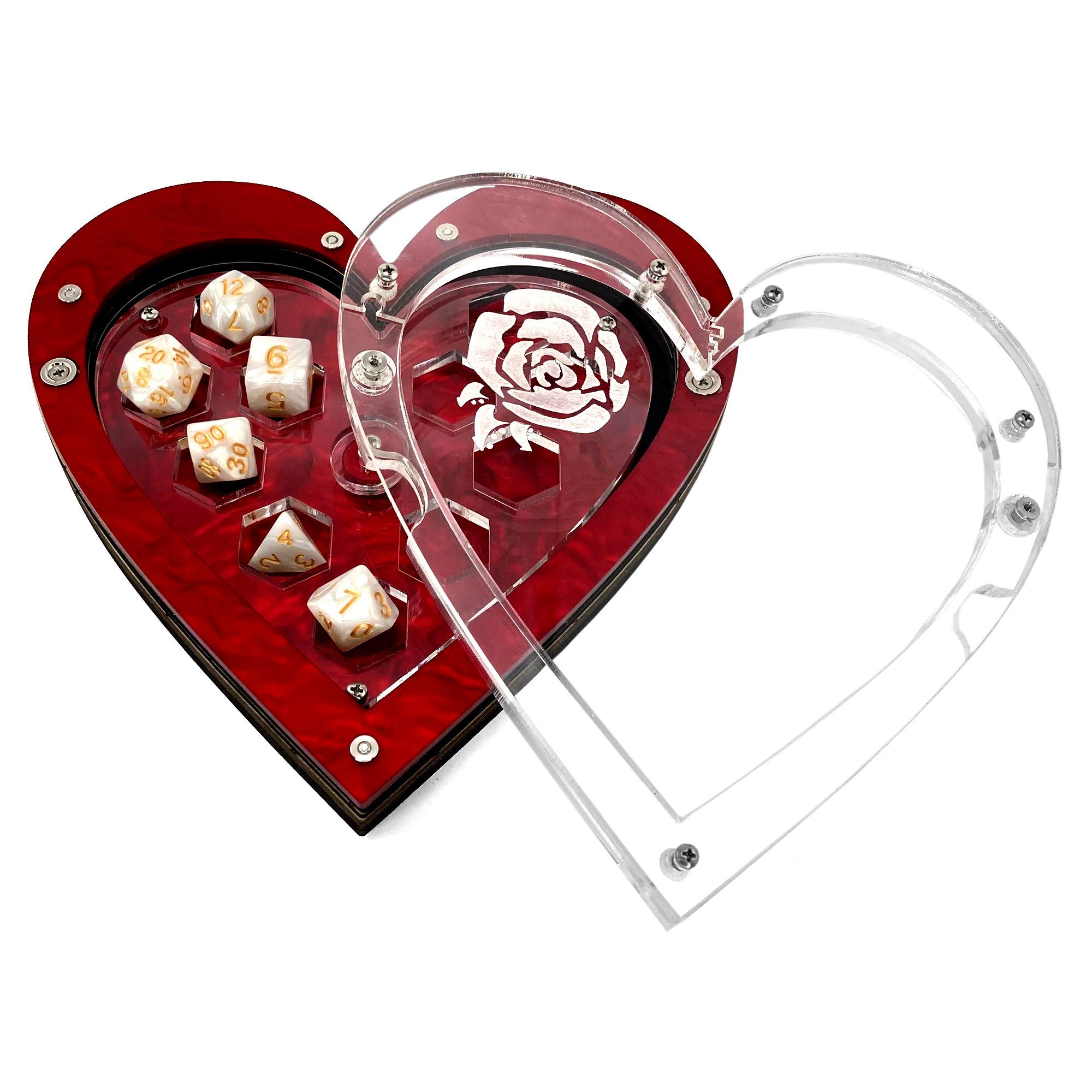 C4Labs Würfeltablett - Love of My Dice - Symphony Red: Rosendeckel