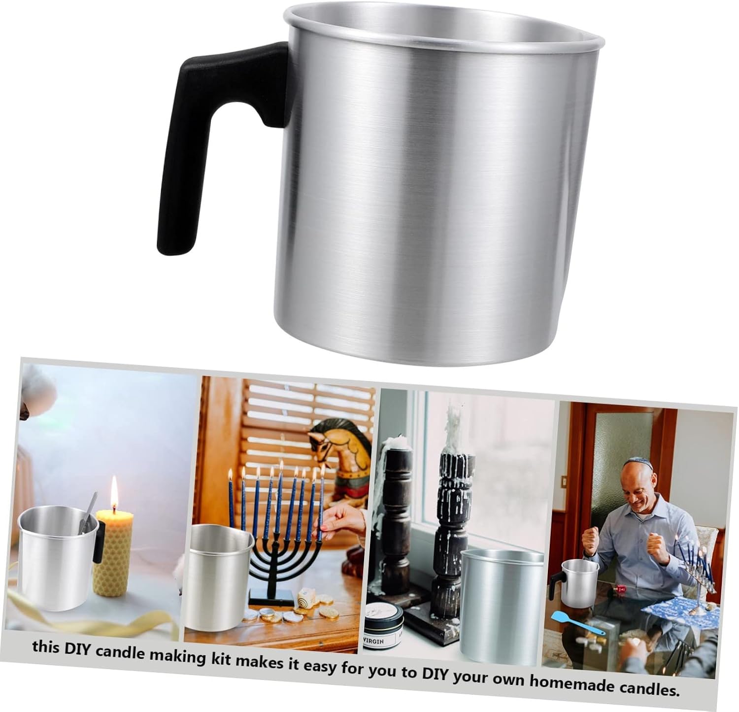 SEWOART Candle Making Kit for Beginners, 1.2L Stainless Steel Pouring Pot