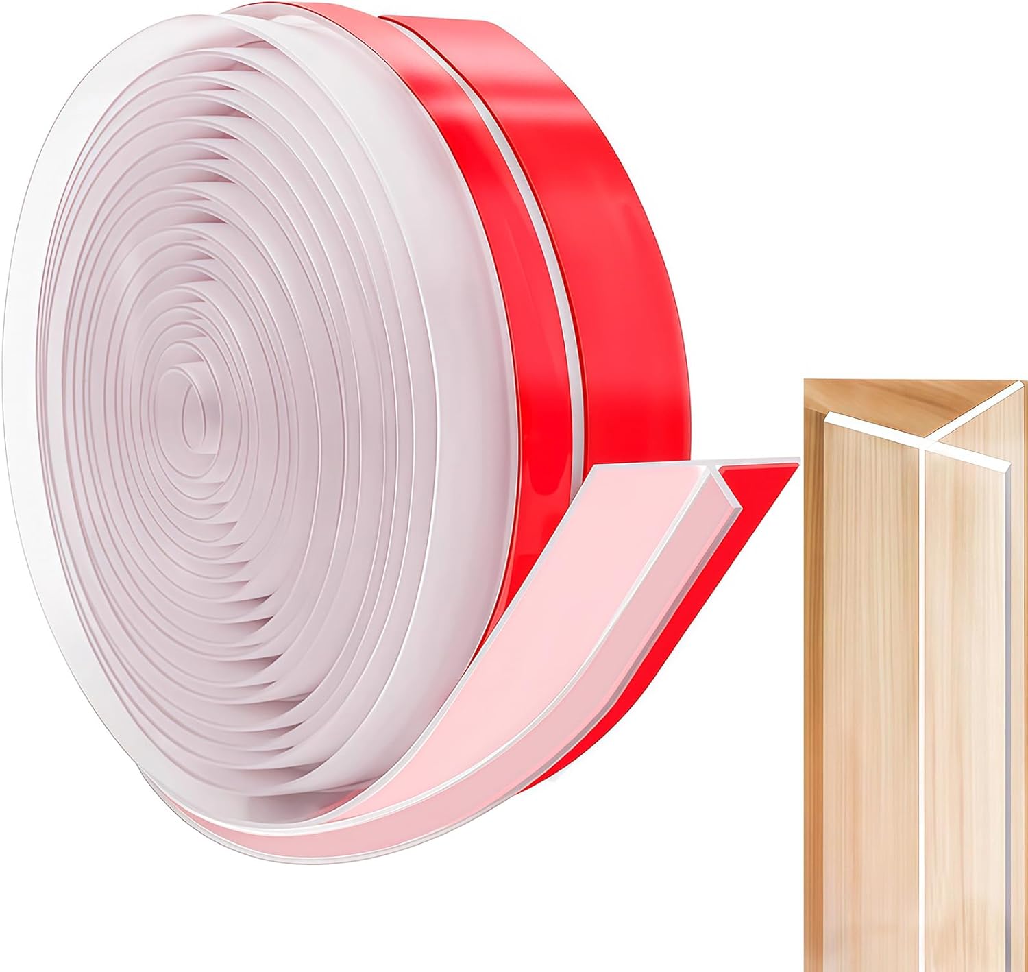 Upgraded T-Shaped Weather Stripping Door Seal, Strong Adhesive Side Doors Draft Stopper, Door Insulation Tape for Winter, Seal Strip for Front Doors Frame, Gap Filler (Clear, 1.97Inch x 20Ft) 1.97Inch x 20Ft Clear