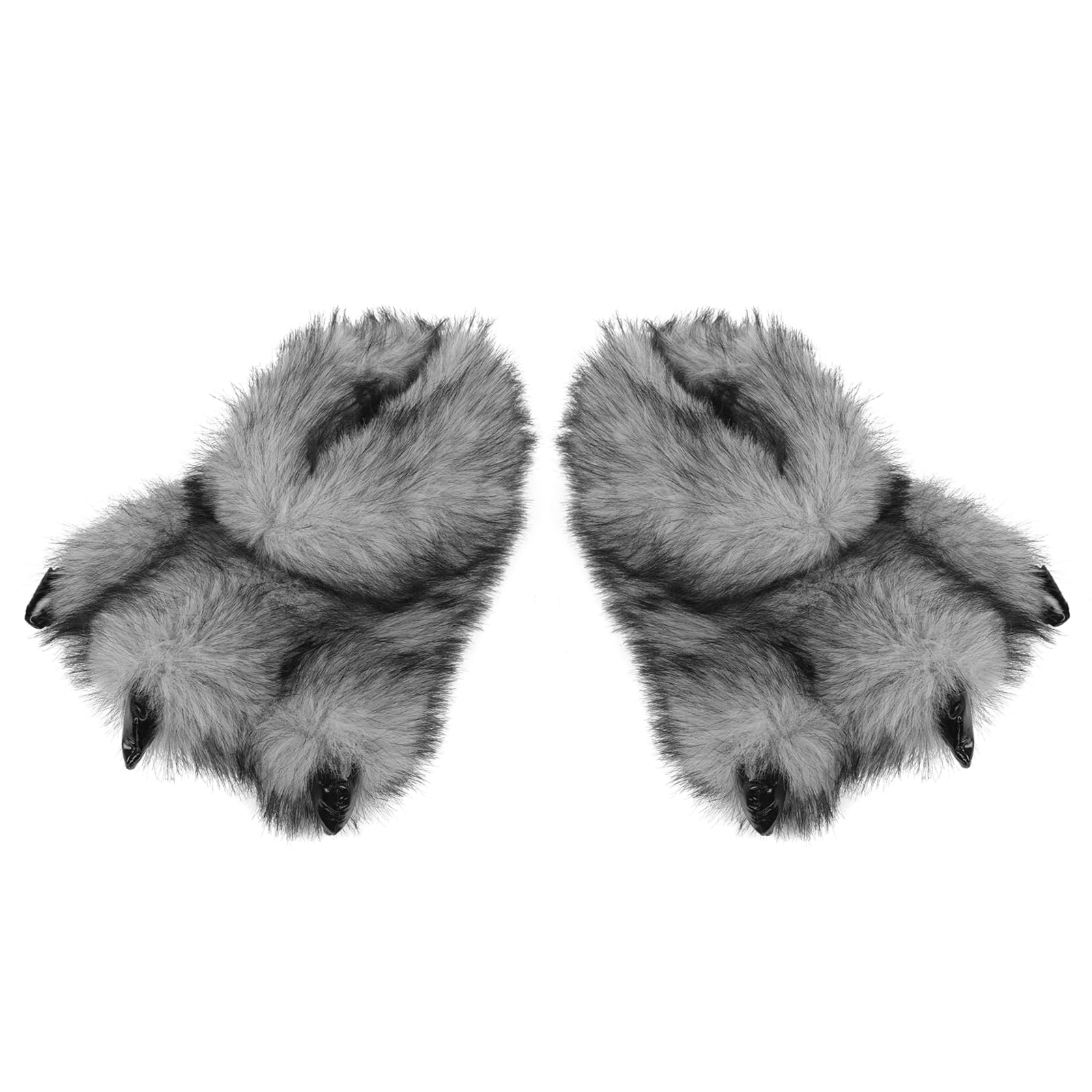 Fluffy Monster Claw Slippers for Men Women, Plush Faux Fur Home Indoor Slippers, Winter Warm House Shoes, Funny Dinosaur Paws Couple Dress up Footwear Gift