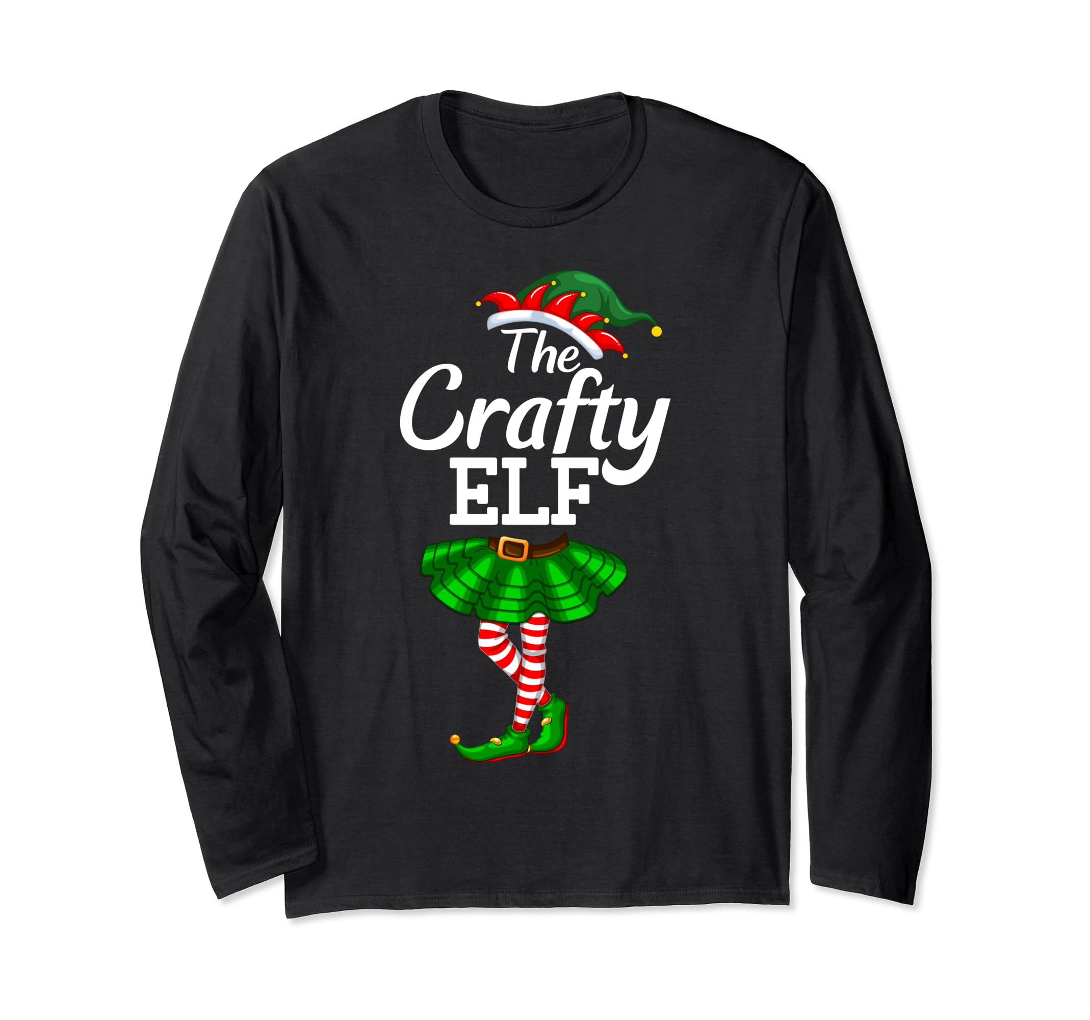 Crafty Elf Christmas Costume Matching Family Elf Squad Long Sleeve T-Shirt