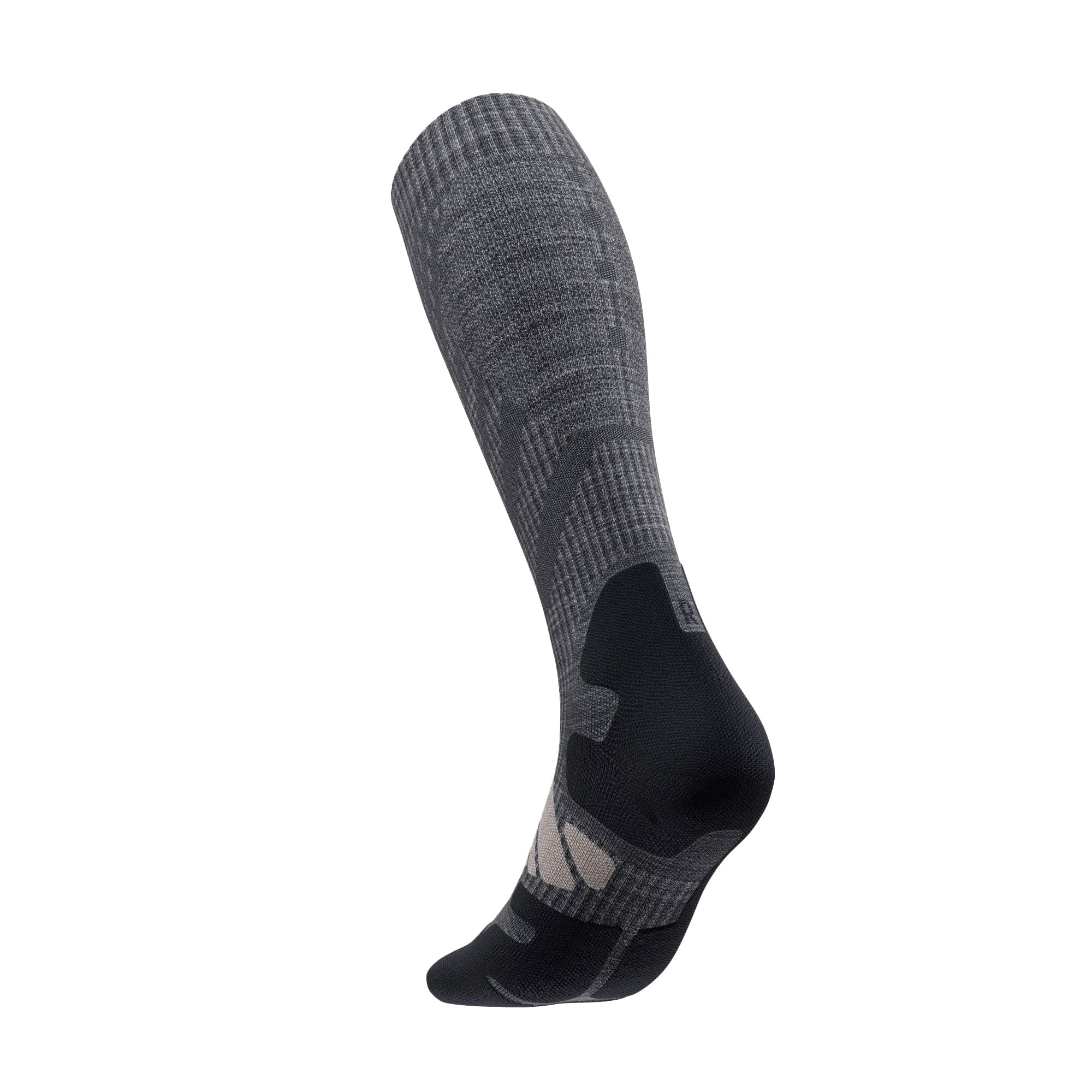BAUERFEIND Calcetines de senderismo Outdoor Performance Mid Cut Socks" para actividades al aire libre como senderismo (trekking, hiking), 1 par de calcetines deportivos de lana (merino), Gris Lava,