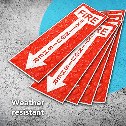 5 PC Fire Extinguisher Signs for Business - 4 x 12 Self Adhesive Fire Extinguisher Safety Signs - Fire Extinguisher Sticker