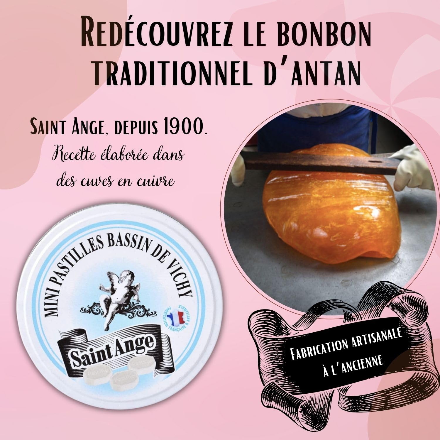 Barquette 10 boites Mini Pastilles Vichy | Bonbons Traditionnels 100% Français | Format économique