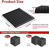 Vista 8 de FONESO Paneles de espuma acústica, paneles de espuma a prueba de sonido para paredes, cuñas insonorizadas de estudio de alto diseño, resistentes al