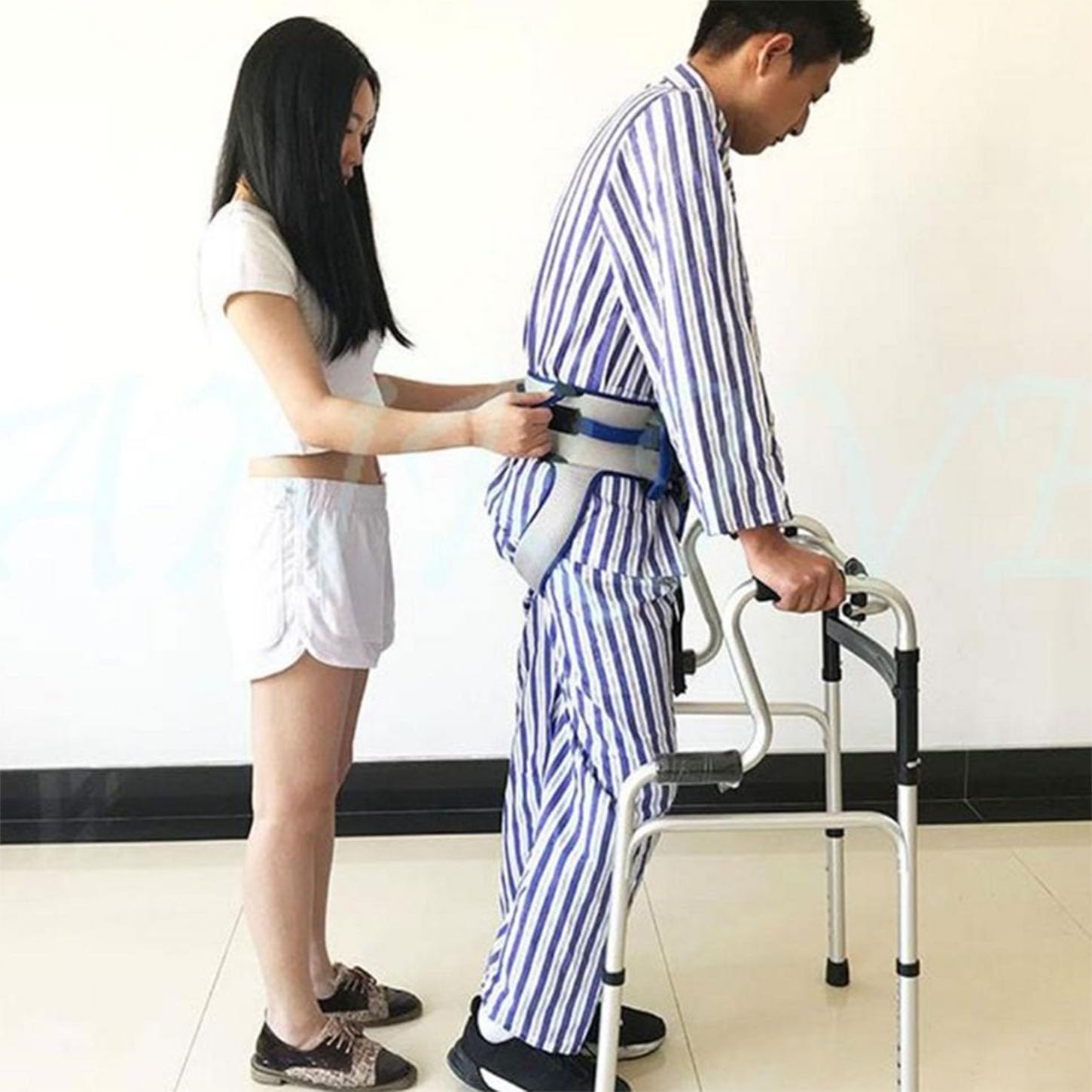 Cinturon De Seguridad para Ancianos,Cinturón De Transferencia con Perneras Y Manejas,Elevador De Pacientes,Ayudas A La Transferencia,Hebilla De Liberación Rápida