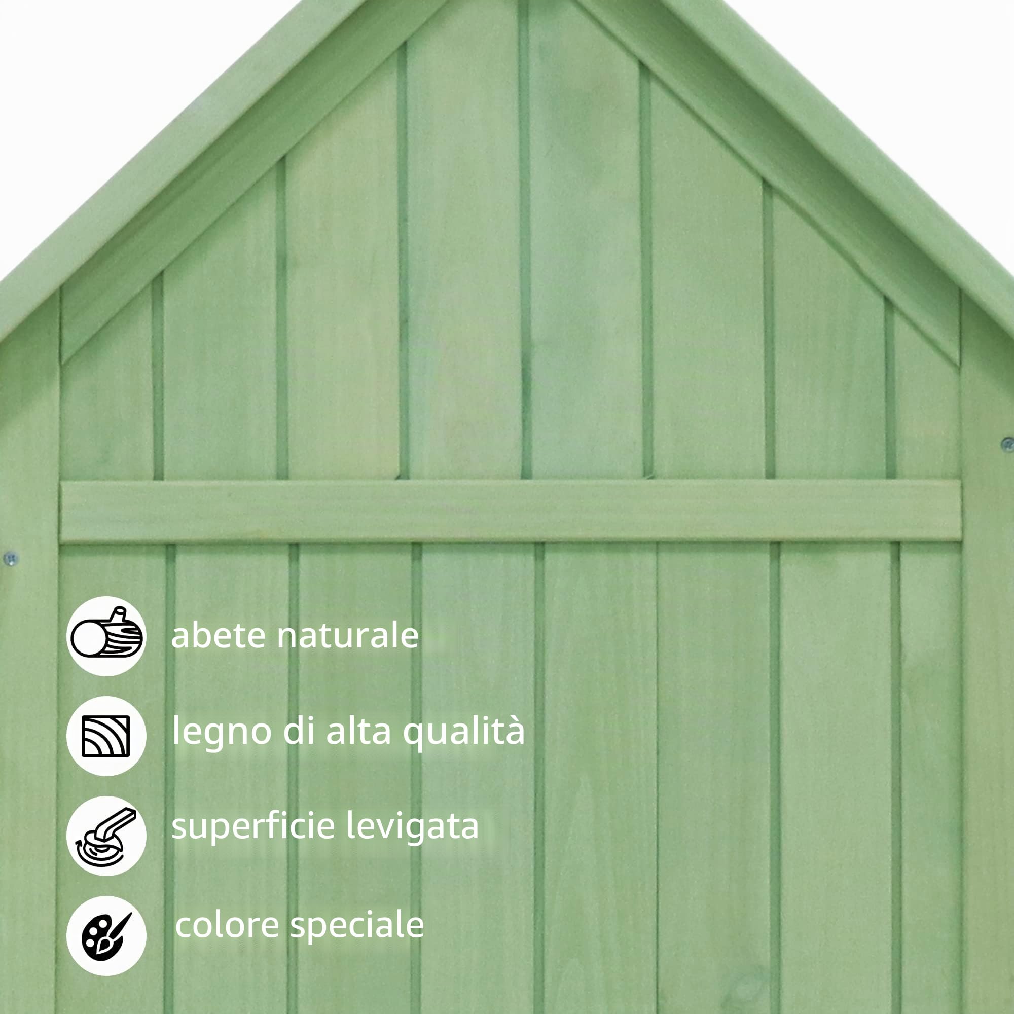 Casetta per attrezzi da giardino, resistente alle intemperie, in legno, per esterni, in PVC, 118 x 54 x 173 cm (larghezza x profondità x altezza), verde