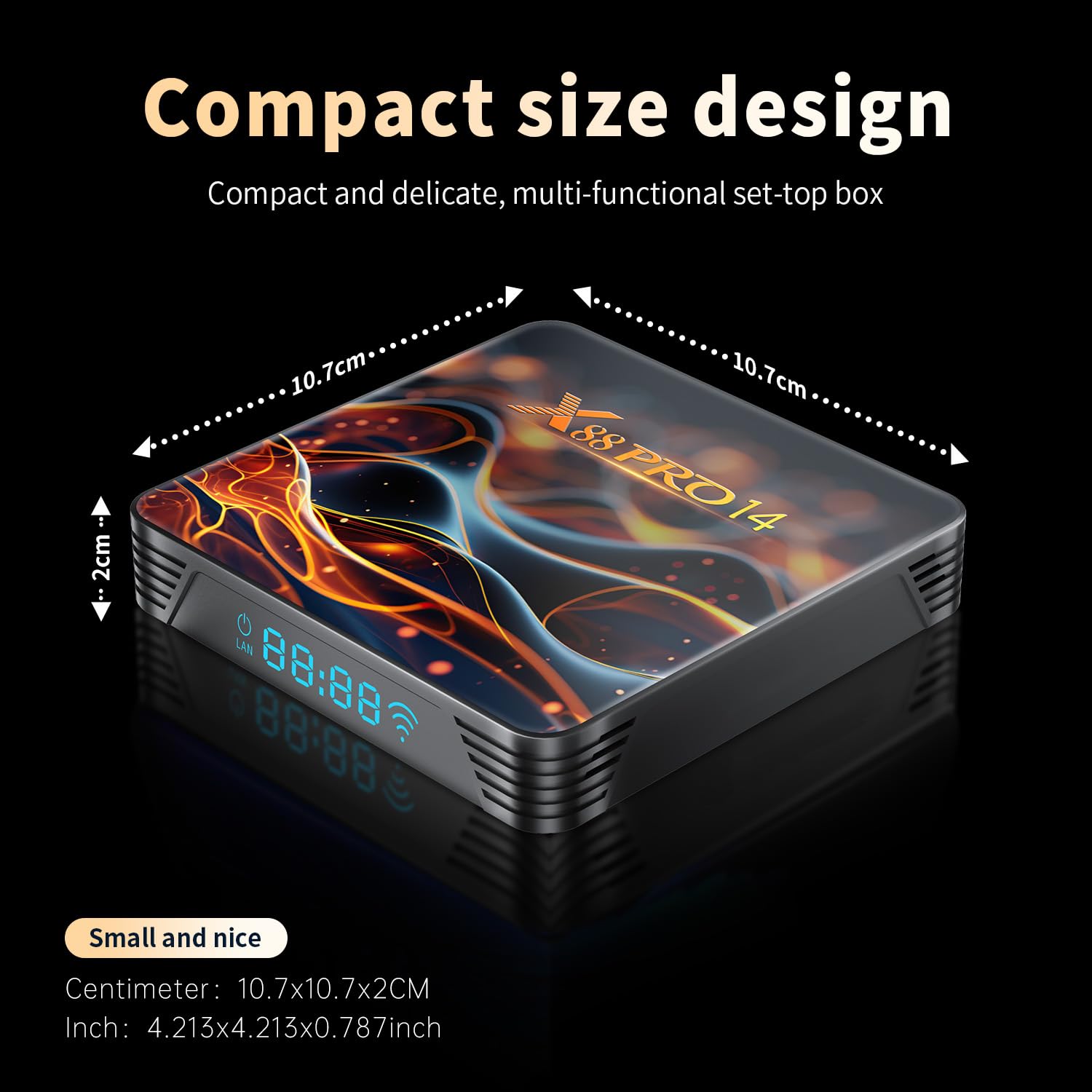 Android TV Box 14.0, 2025 8K Android Box mit RAM 2 Go ROM 32 Go WiFi6 Enternet 10/100M Bluetooth 5.0 USB3.0 Soporte 3D HD 8K Boitier TV Android