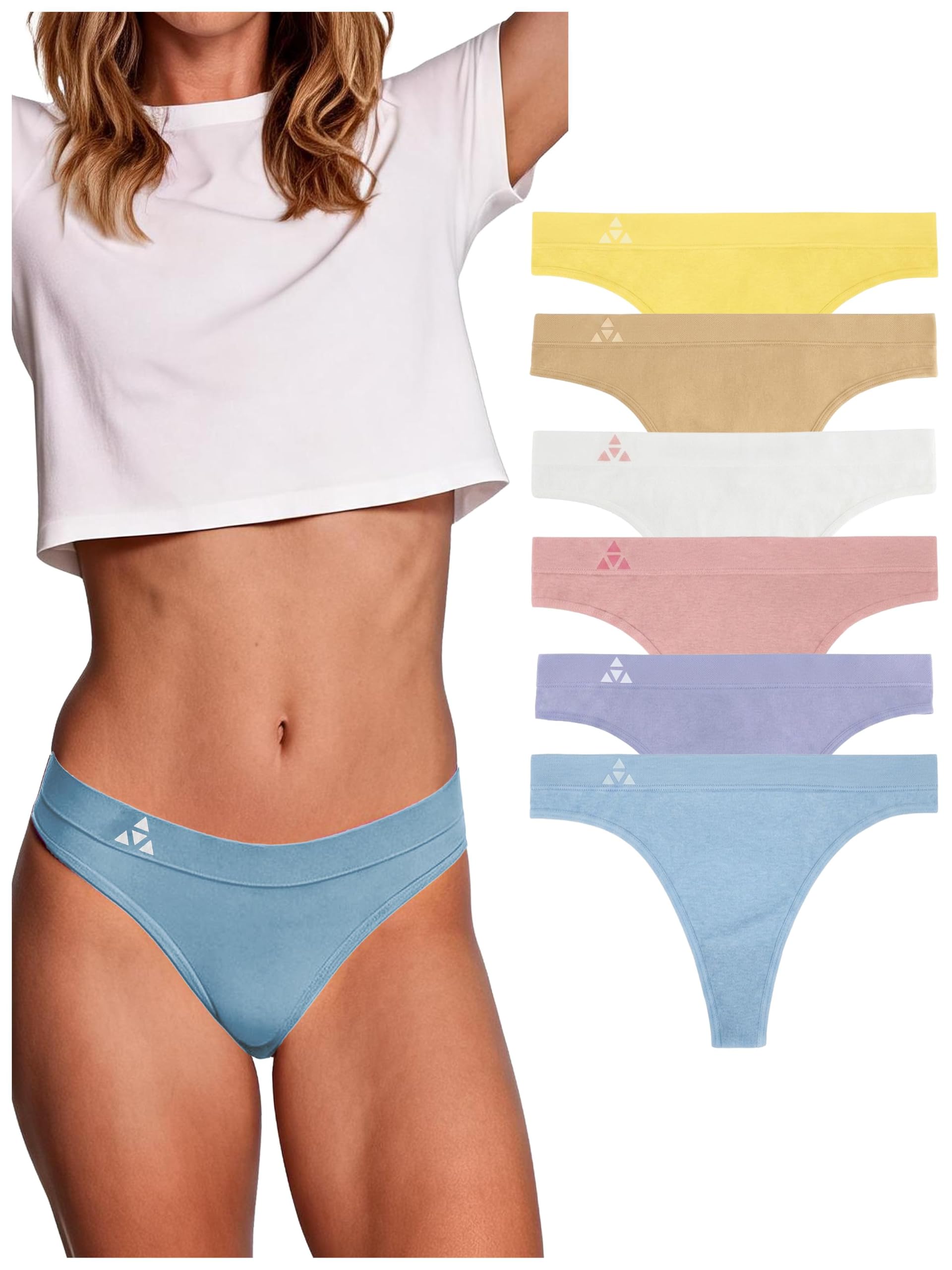 Balanced Tech Moisture Wicking Underwear for Women, Seamless Workout Thongs Quick Dry Travel Thong Panties