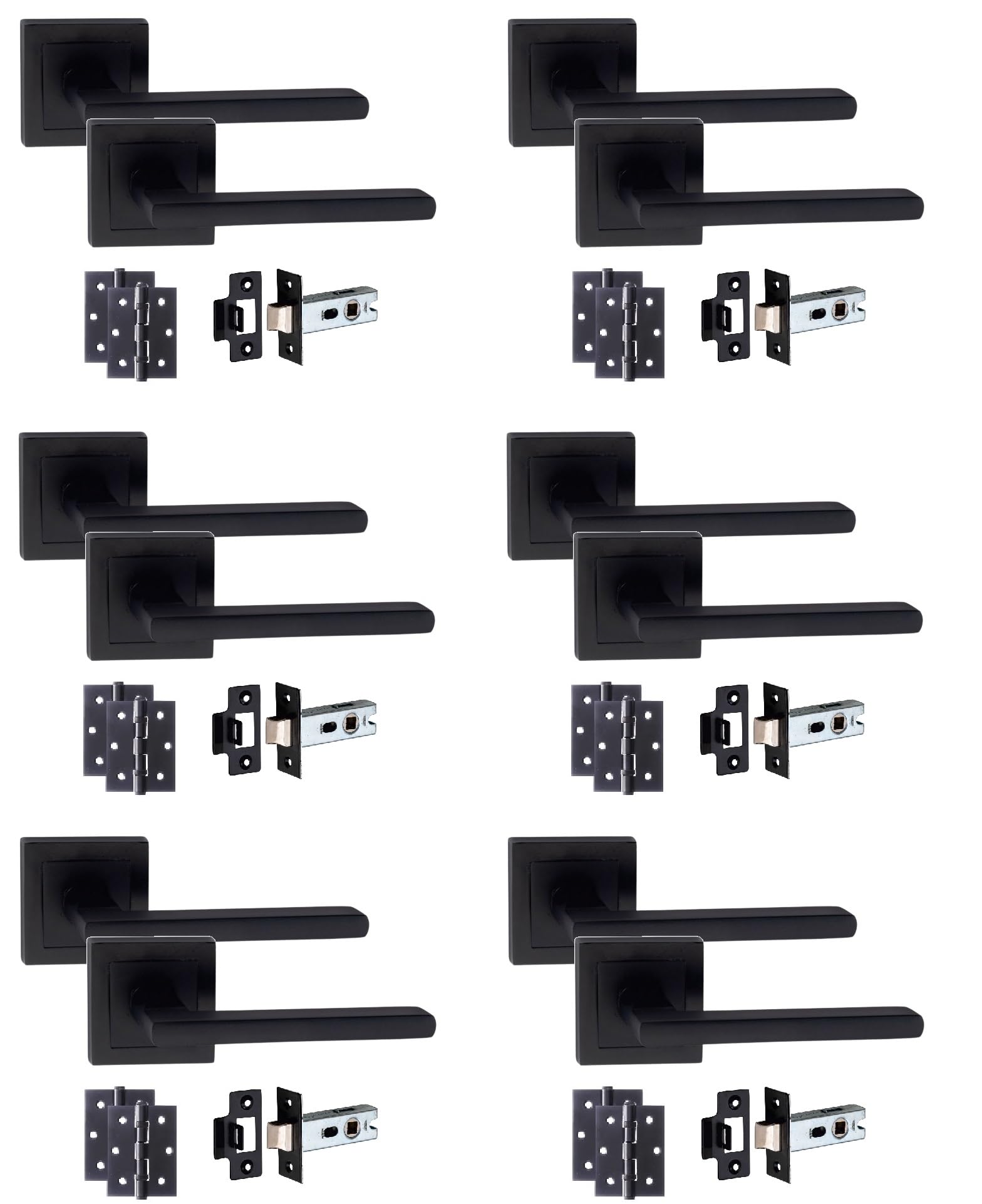 Golden Grace Leon Straight Handle Set - Black - 6 Pack