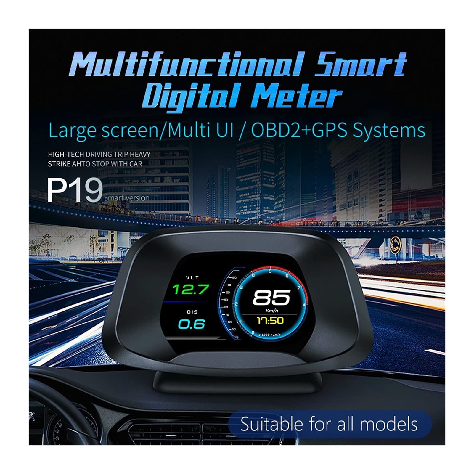 Coche HUUD Escáner de prueba de freno de medidor turbo OBD2 GPS MONITOREO DE VELOCIDAD PEQUEÑO PANTALLA DE PANTALLA DE COCHE DIGITAL SPEEDECTER SMART GADGET