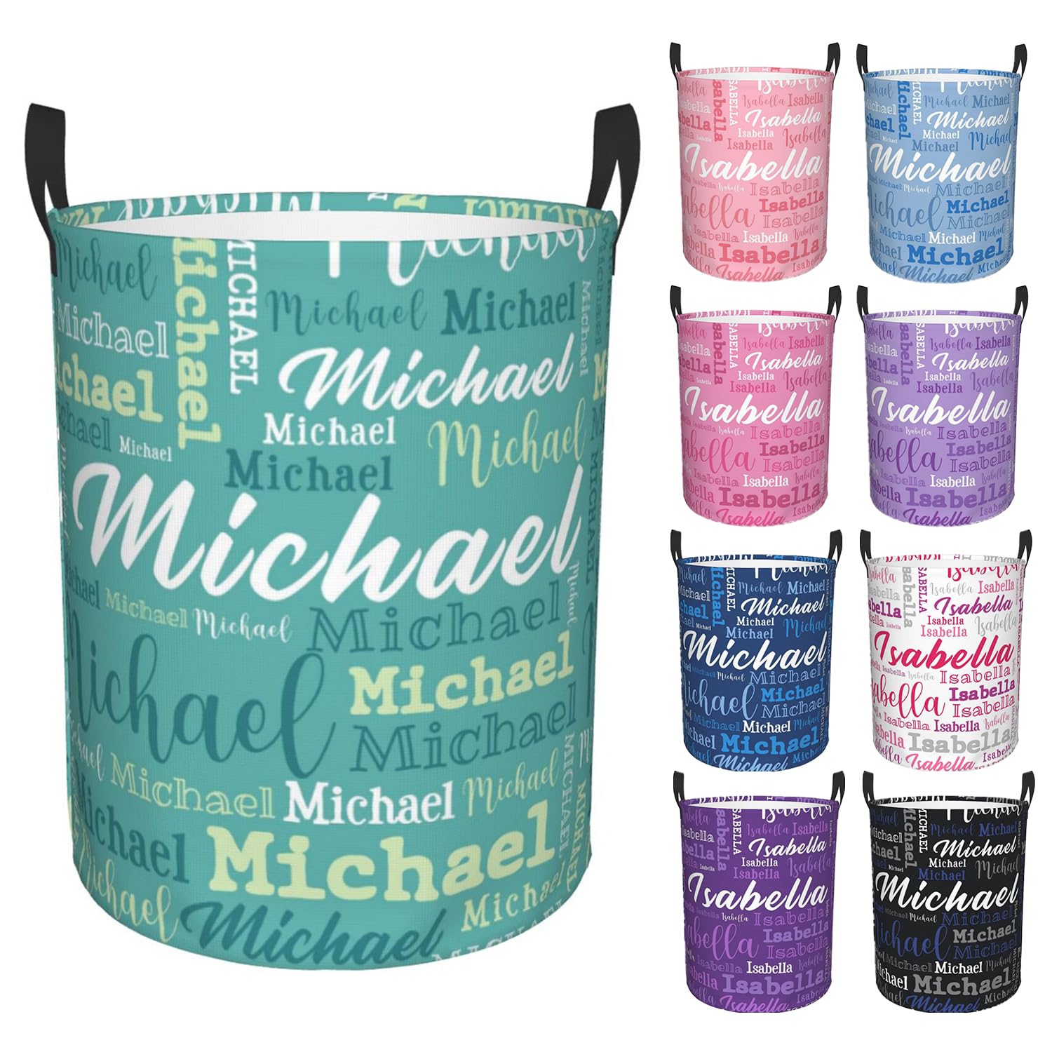 Custom Name Laundry Hamper, Personalized Laundry Baskets with Name for Boys Girls Women Men, Customized Collapsible Dirty Clothes Hamper Easy Storage Gifts for Bedroom Bathroom Living Room