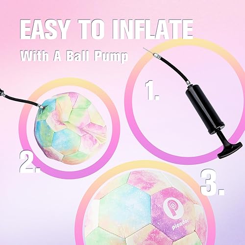 Miniatura 8 de PP PICADOR Balón de fútbol de tamaño 4, pelotas de fútbol para niñas, niños, jóvenes, niños, entrenamiento, escuela, interior y exterior, pelota de