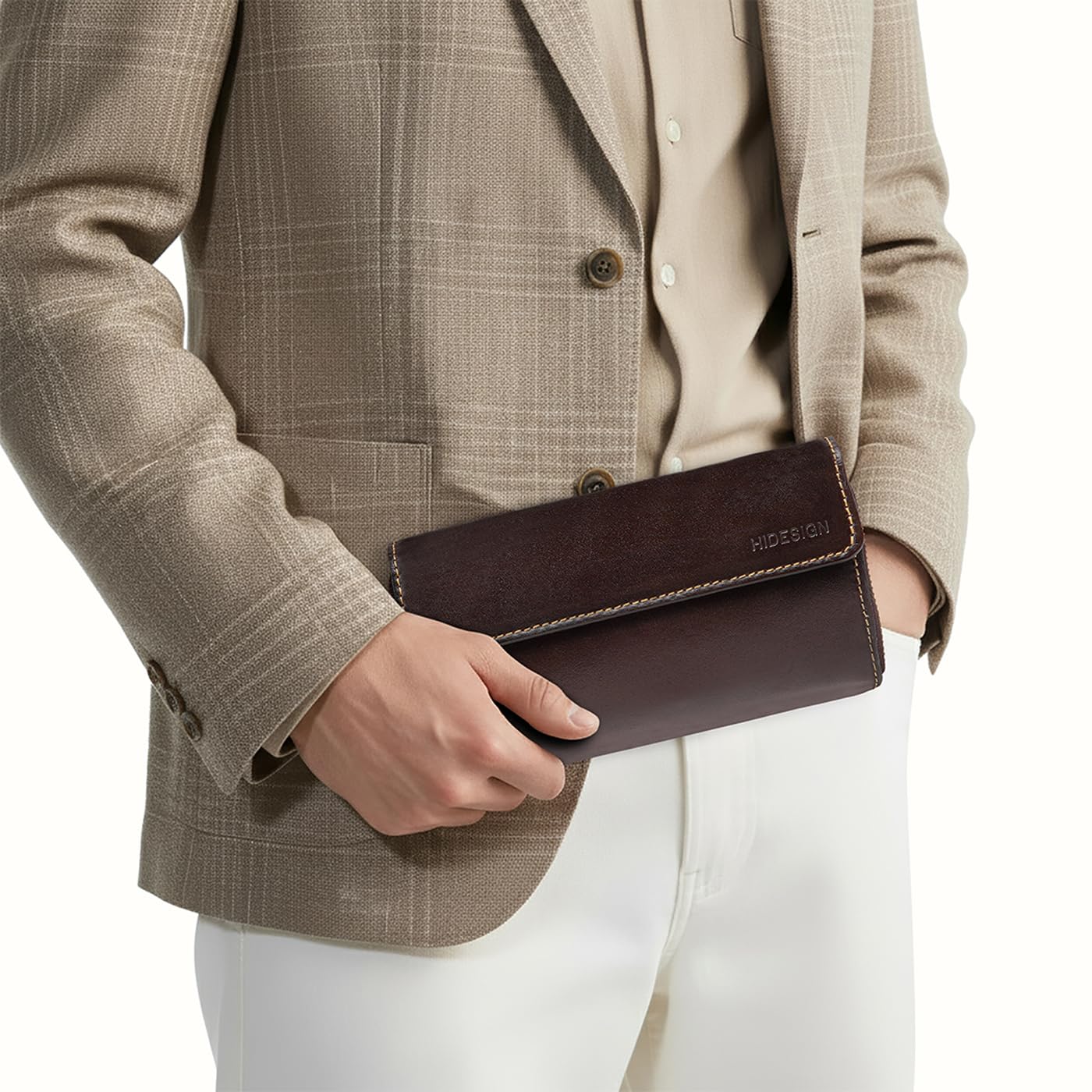 Hidesign Andover W4 Genuine Leather Men's Zip Around Wallet (Dark Brown) 4