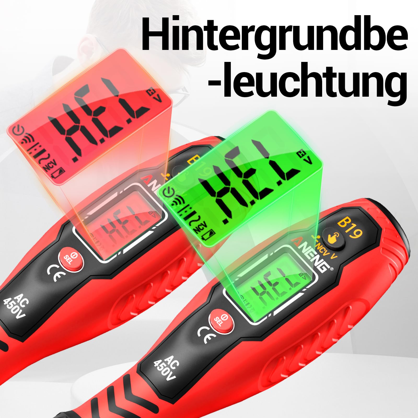 ANENG Multimeter TRMS 6000 Counts with Schraubendreher Spannungsprüfer Mit Dualbereich AC 11V/30V–1000V,mit NCV,Gleich/Wechsel strom,AC/DC Spannung,Widerstand,Dioden,Durchgangsprüfung,Kapazität