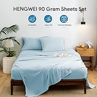 Vista 304 de HENGWEITEXT 18 Inch Cal King Sheets Deep Pocket,4 Piece Sheet Set Breathable and Cooling,Microfiber Sheet Set Deep Pocket,Wrinkle Free Shrinkage &