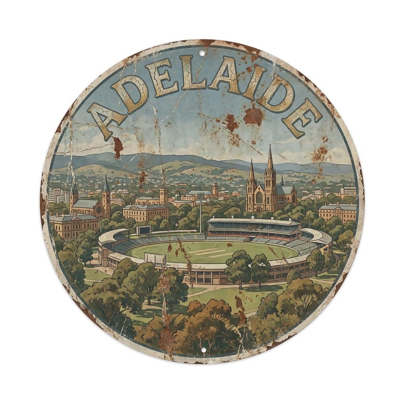 Retro Australia Travel Adelaide Metal Tin Sign