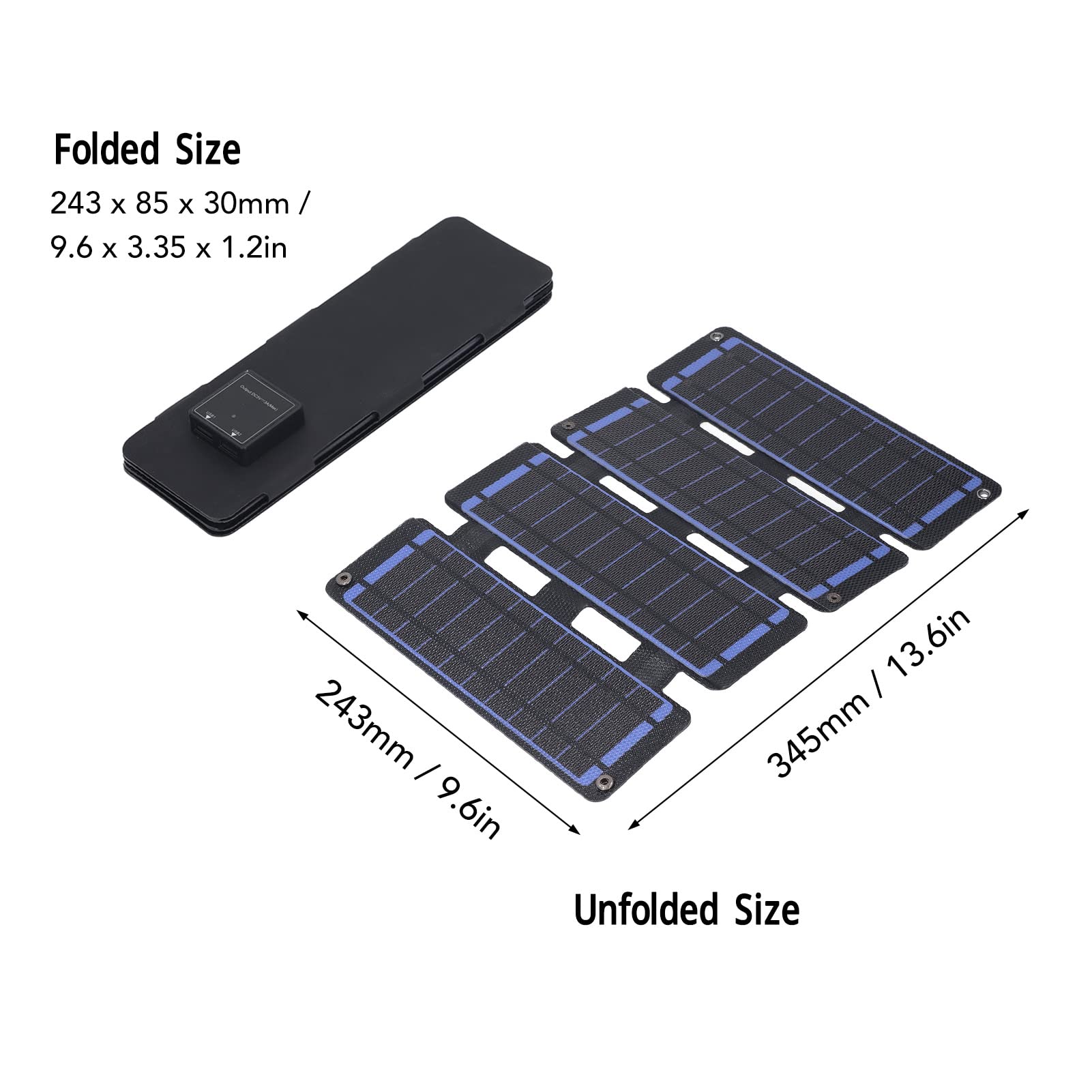 Garosa Chargeur de Panneau Solaire Pliable, Chargeur Solaire Portable