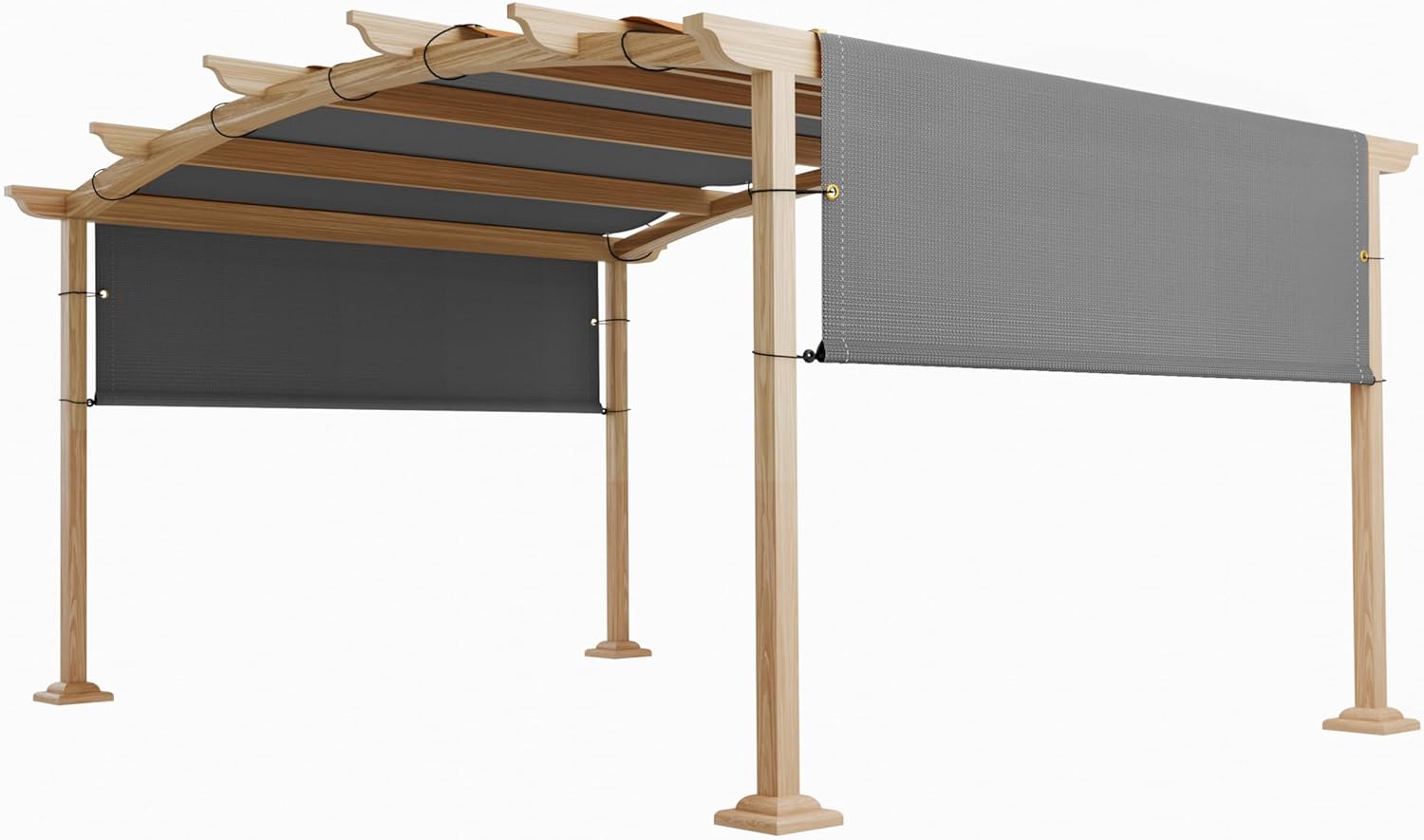 TANG 10'x12' Pergola Shade Cover Replacement Canopy for Patio Deck Sunshade Universal Shade Cloth with Grommets for Garden, Sunscreen Fabric with Weighted Rods(Light Grey)