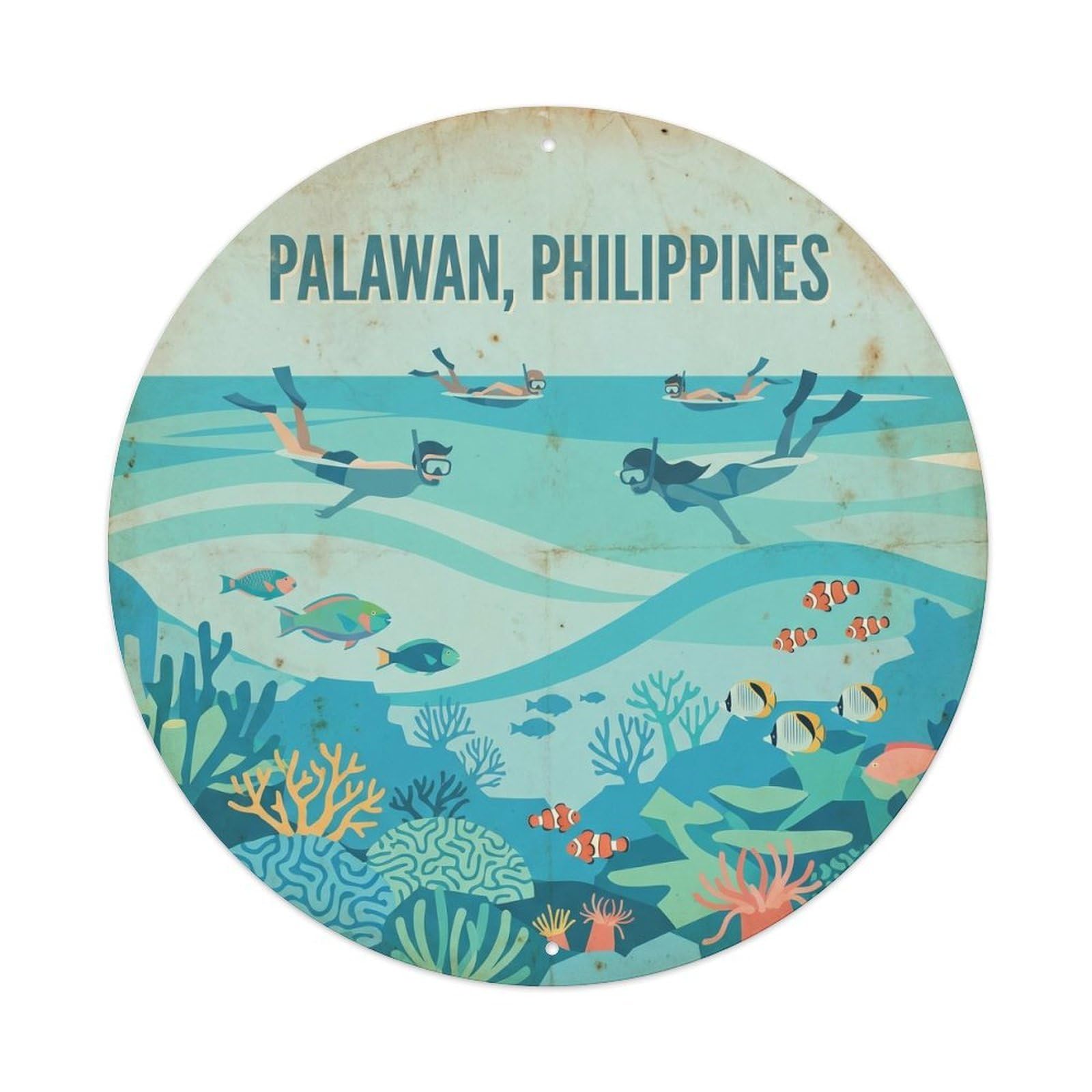 Pambato Reef Snorkeling Travel Shipwreck Diving Metal Tin Sign