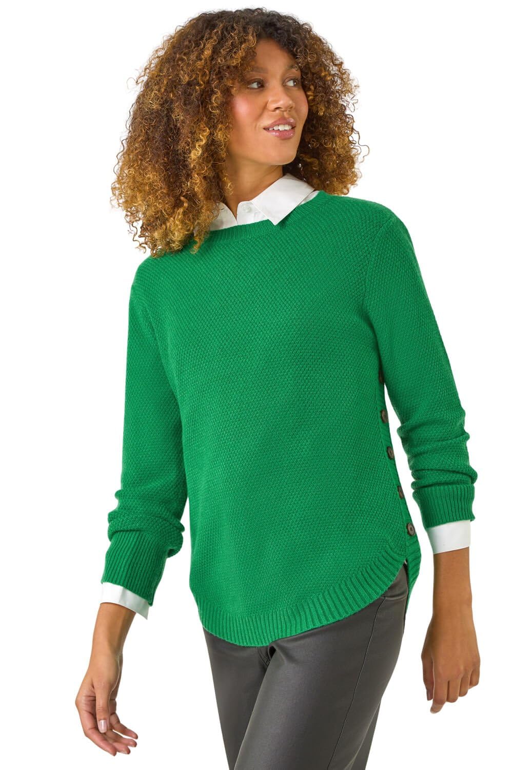 Roman - Women's Jumper - Textured Knit - Green - Size 20
