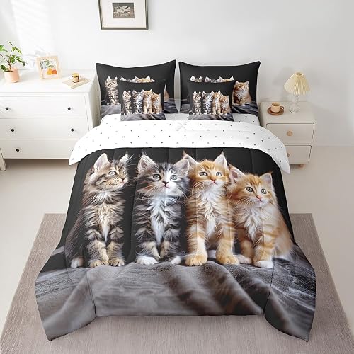 Feelyou Pet Cats Bedding Set King Size Kids Boys Girls 7 Pieces
