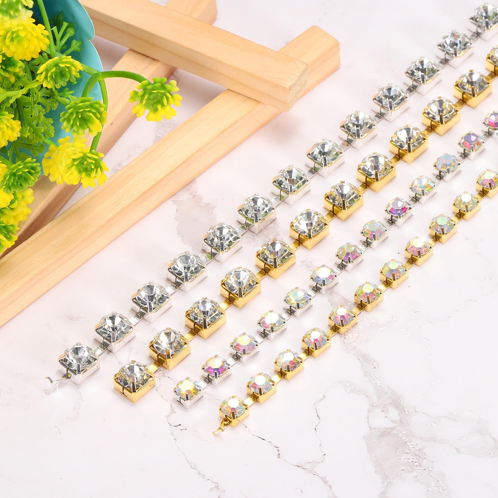 Catena Di Cristallo Strass - 5 Iarde Per Decorazioni Fai Da Te E Matrimoni - Foto 13