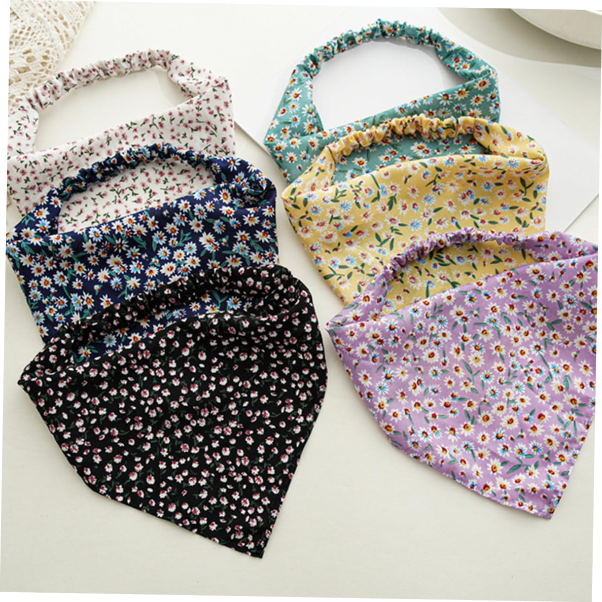 POPETPOP 24 Pezzi In Tessuto Floreale Bandane Per Trucco Per Accessori Per Le Donne Floreale Per Le Donne Fasce Elastiche Bandane Floreali Per Le Donne